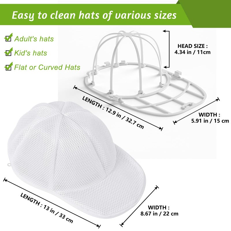 Eiito Hat Washer Cage Hat Cleaner  Hat Washer for baseball caps for Washing Machine or Dishwasher  Ball Cap Washer Frame for Flat & Curved Hats.1-Pack White - Image 5